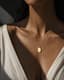 Oval Pendant Necklace — On-skin scale