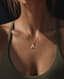 Initial Necklace — On-skin scale