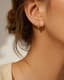 Lune Pavé Huggies Small — Layering / stacking
