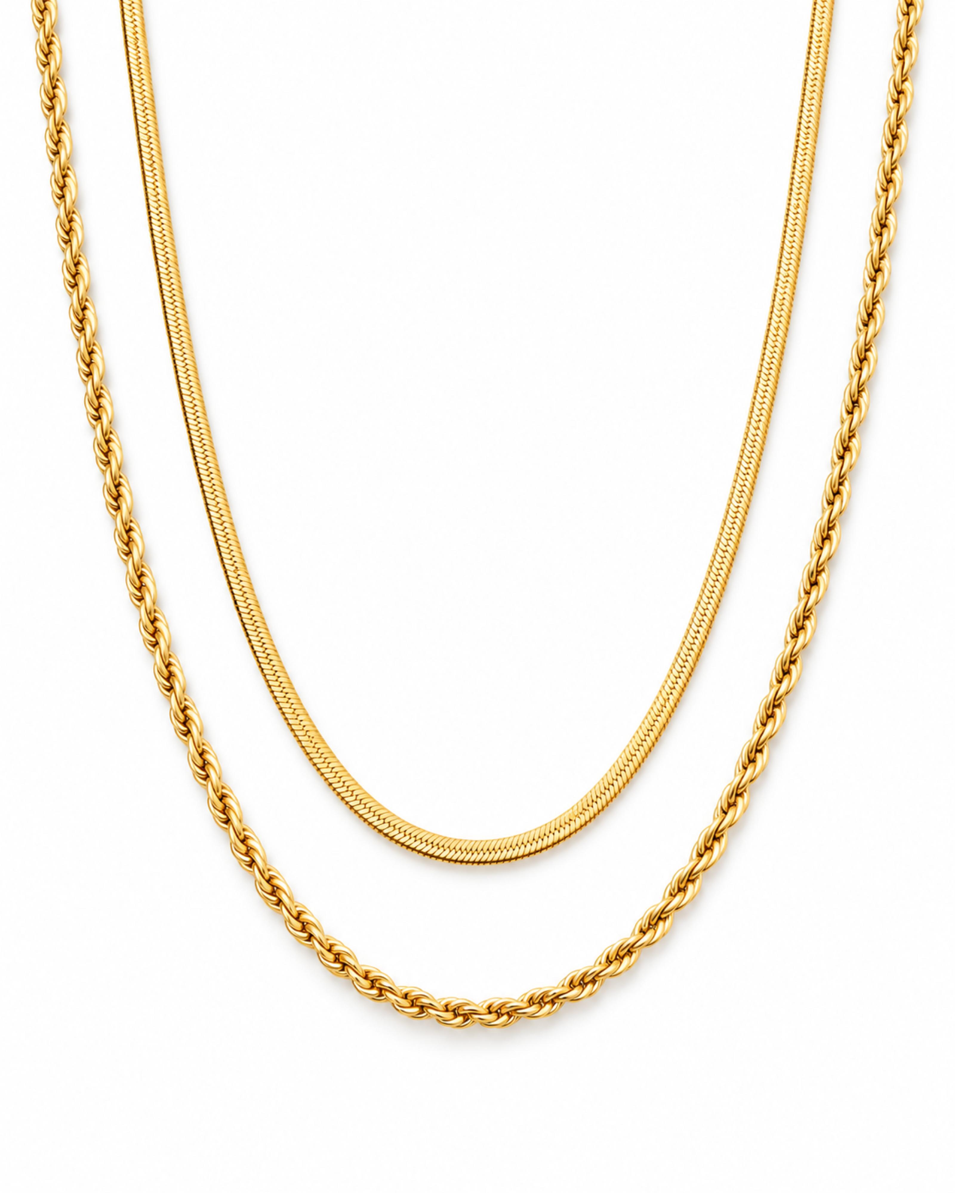 Double Chain Necklace - Gold