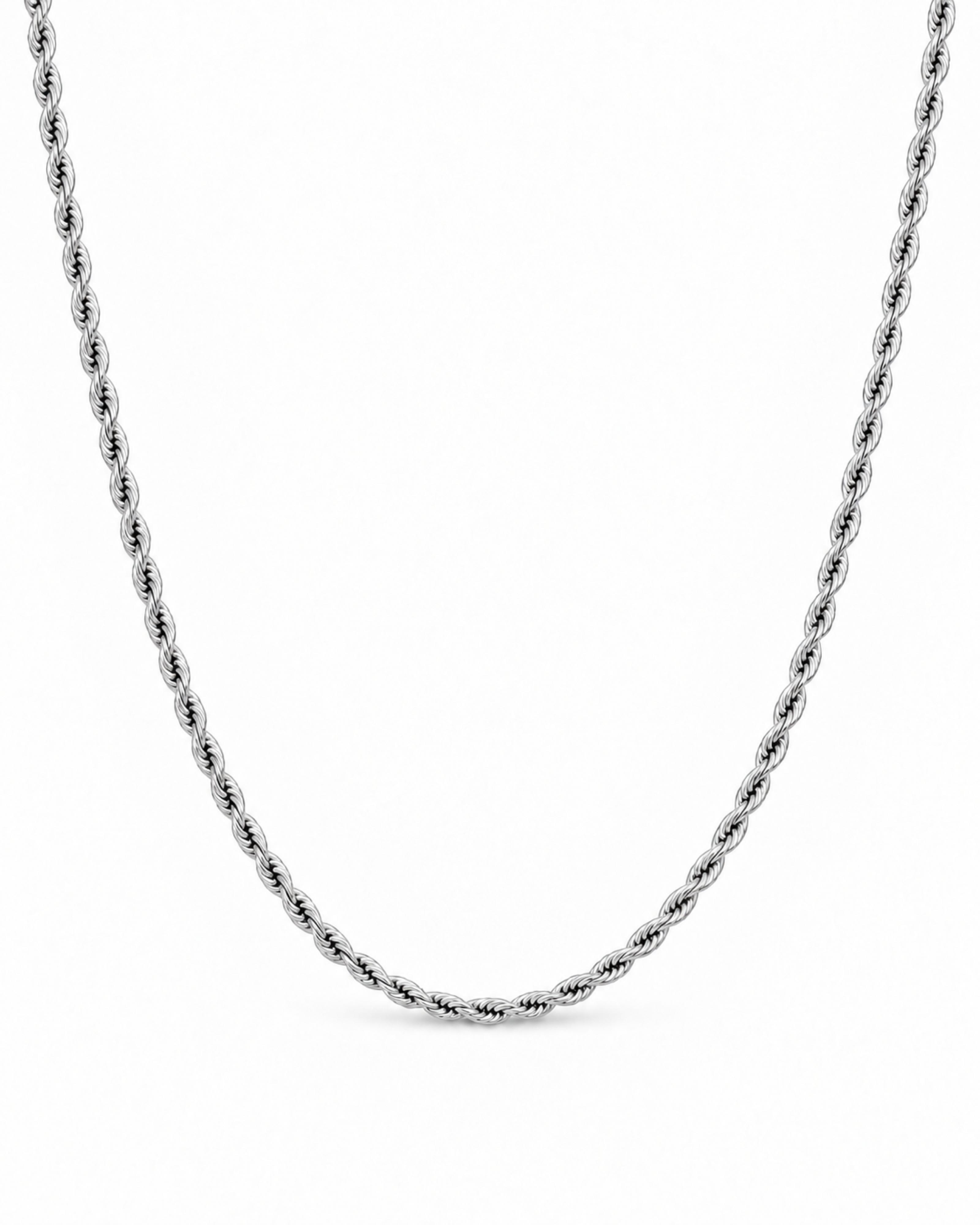 Rope Chain Necklace - White Gold