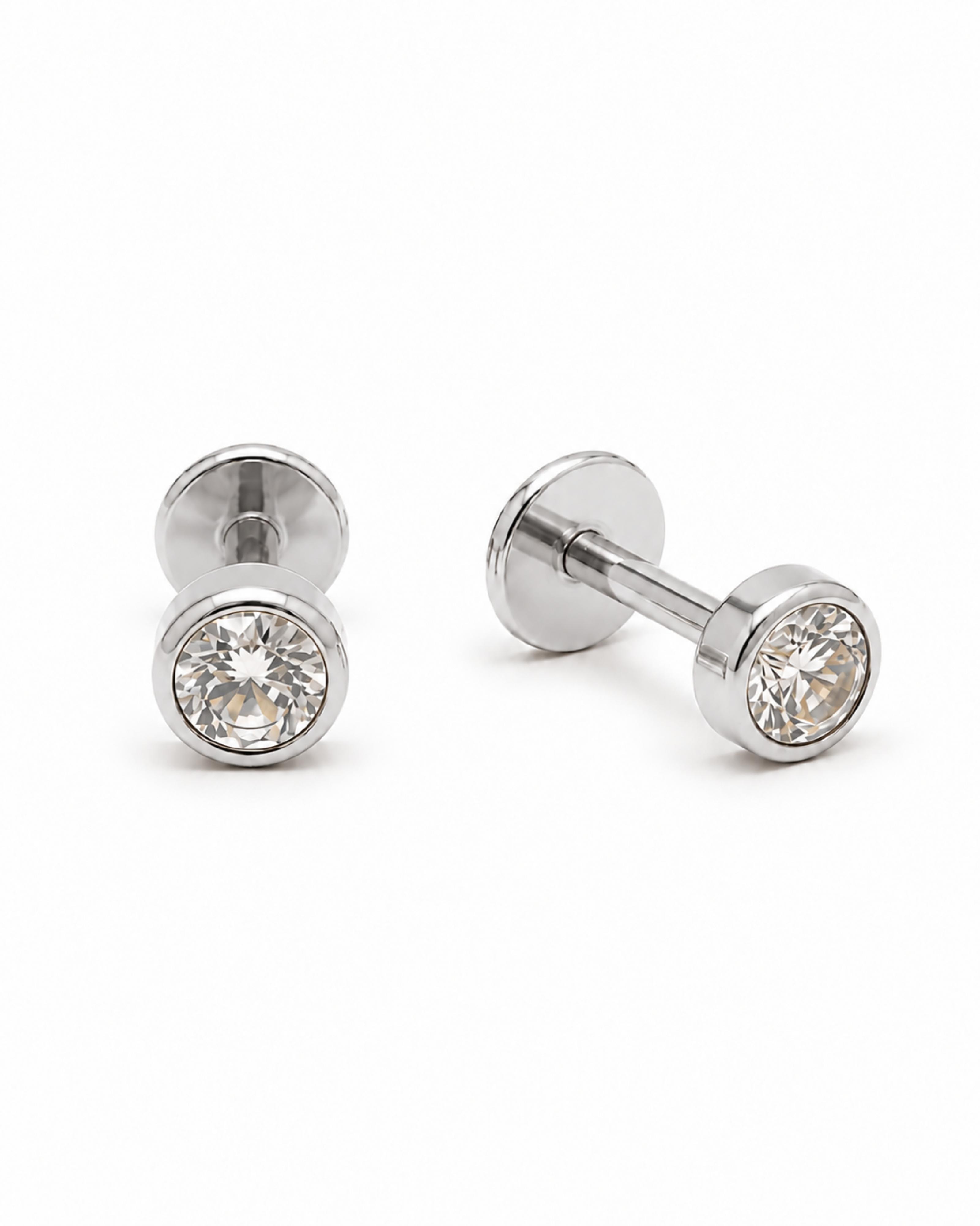 Dome Stud - White Gold