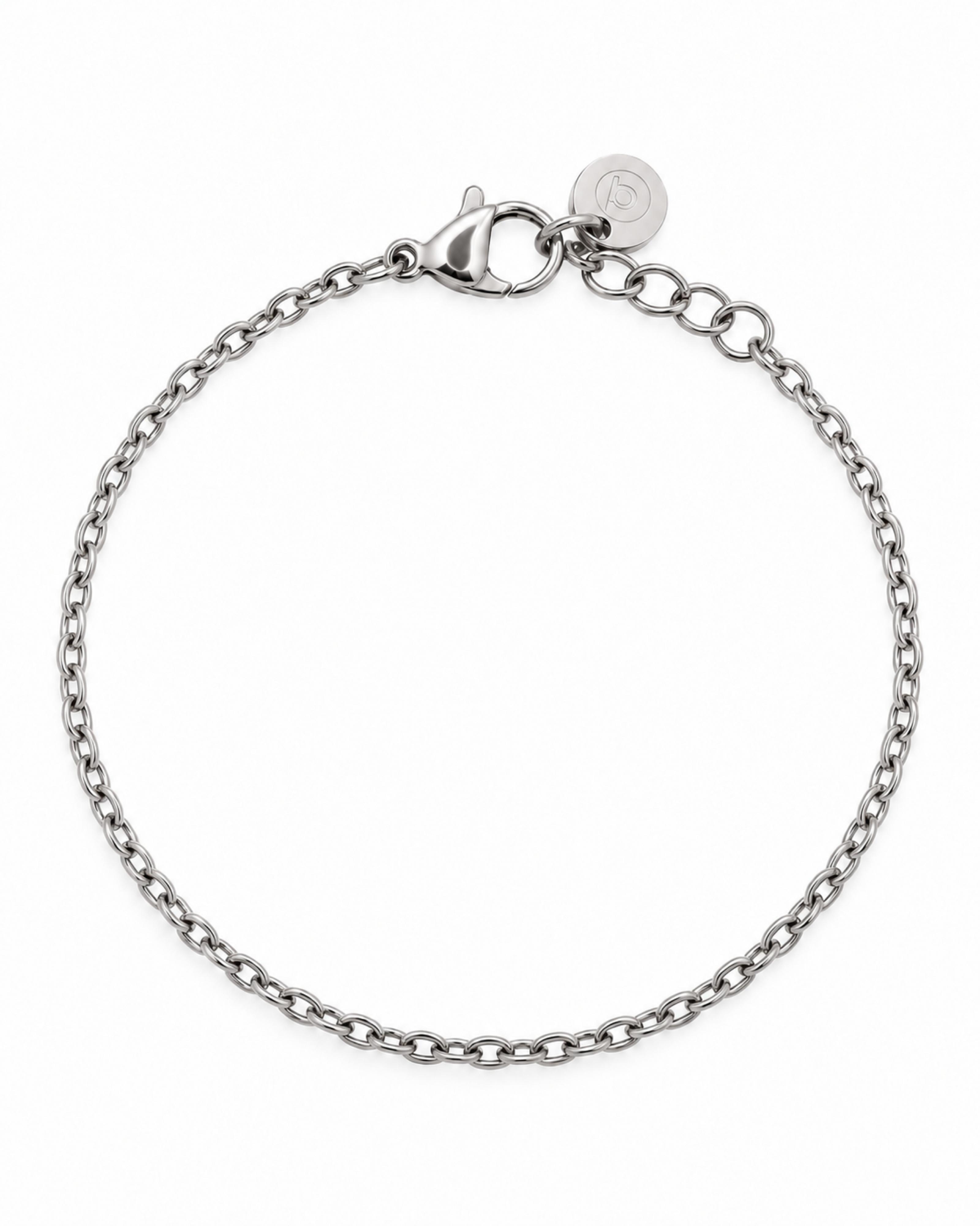 Cable Chain Bracelet - White Gold