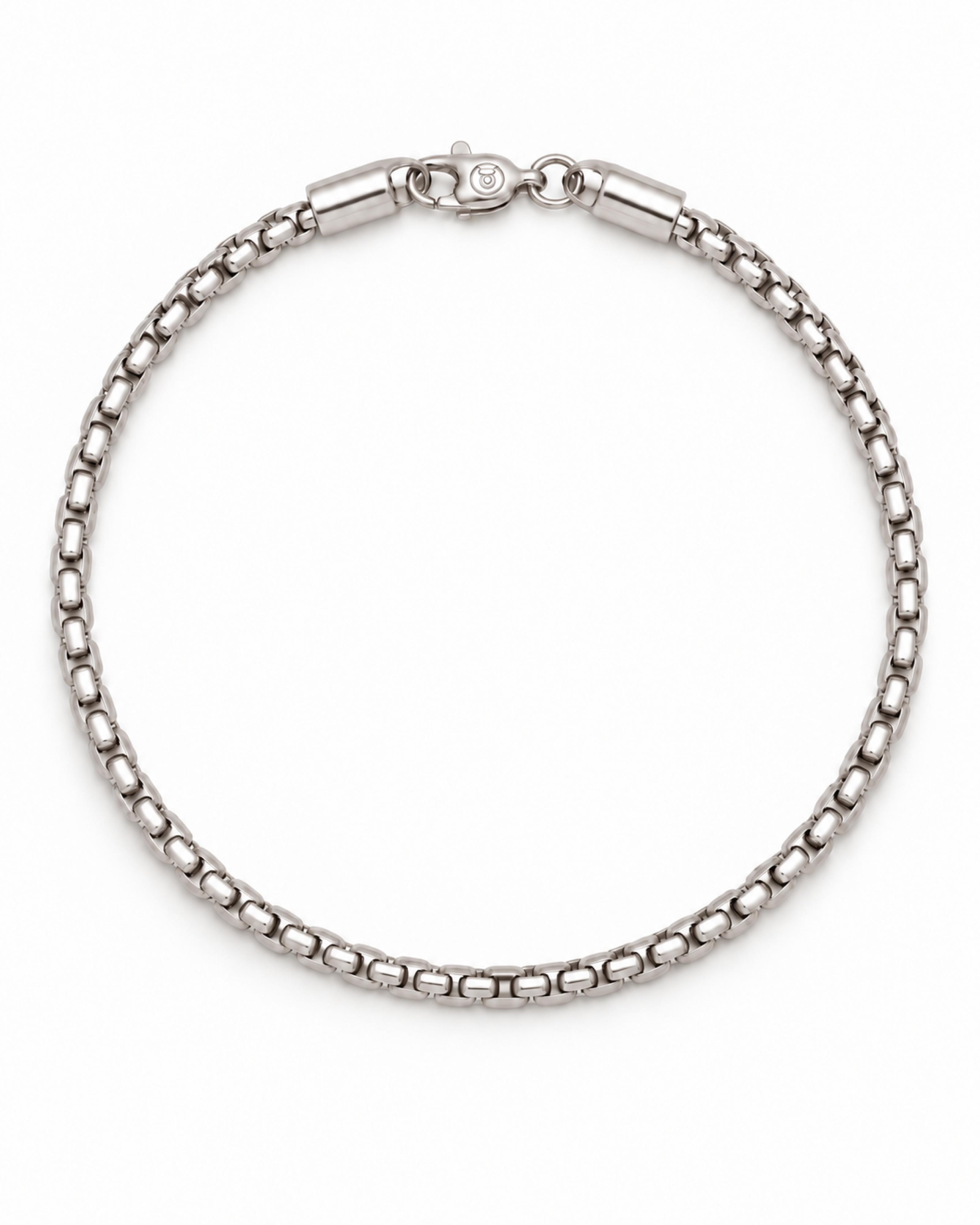 Box Chain Bracelet - White Gold