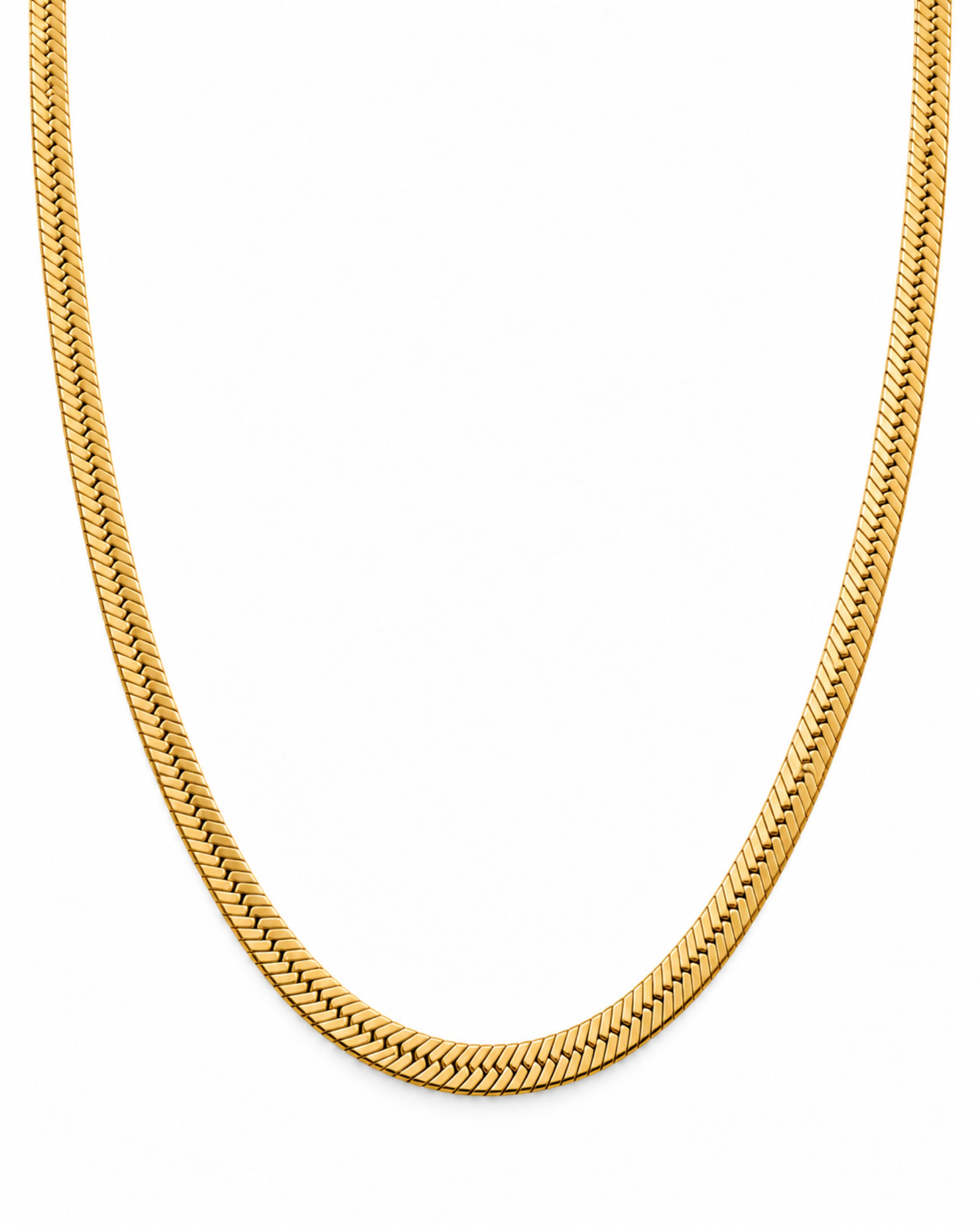 Herringbone Chain Necklace - Gold