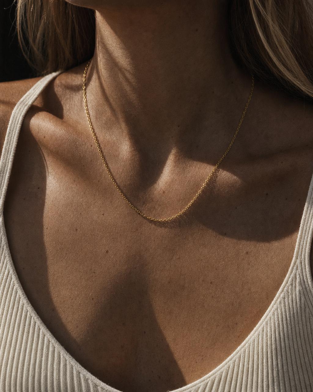 Cable Chain Necklace - Gold, alternate view