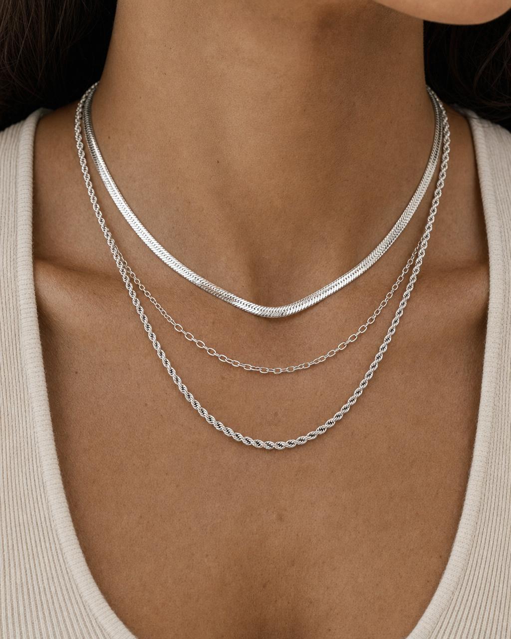 Herringbone Chain Necklace — Stack / layering styling