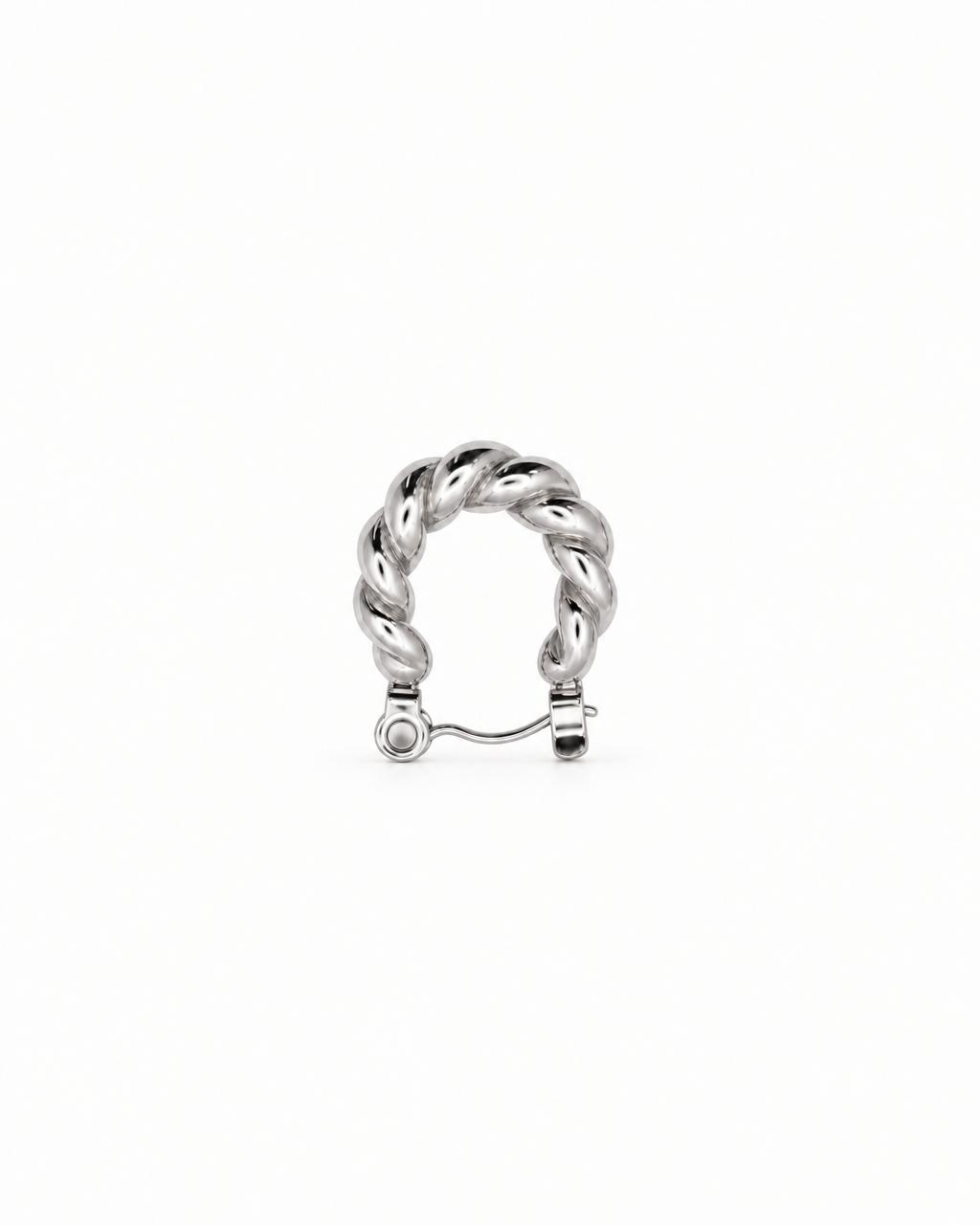 Twisted Hoop - White Gold