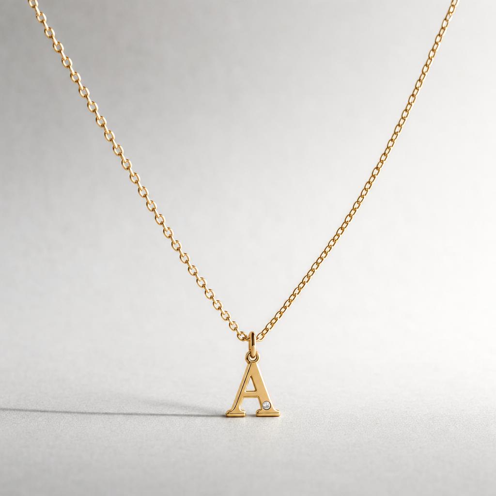 Alta Studio Initial Necklace in 18k gold