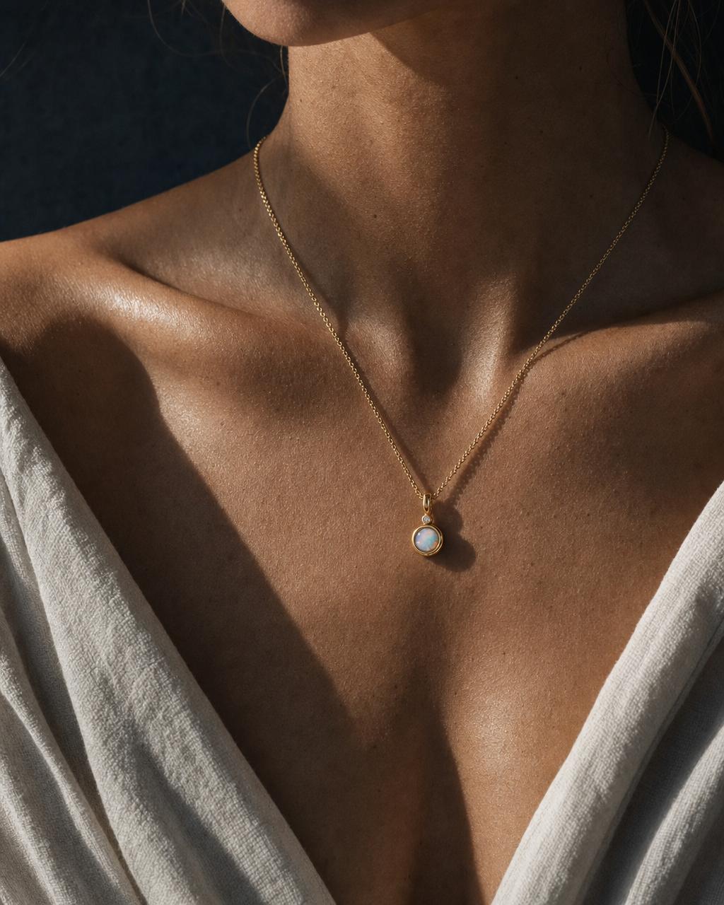 Birthstone Necklace - Gold, alternate view