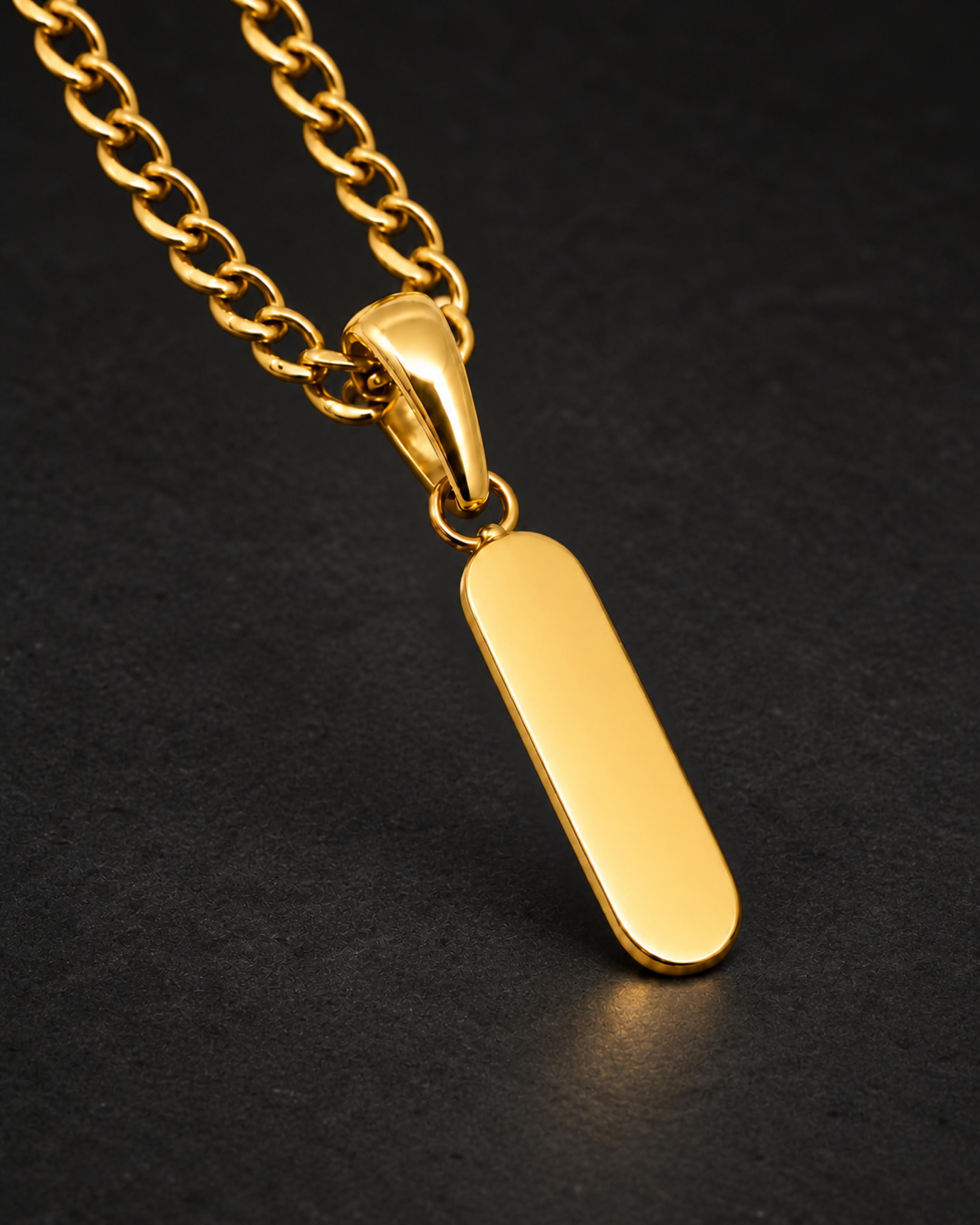 Cuban Bar Pendant Chain 3MM — Macro detail