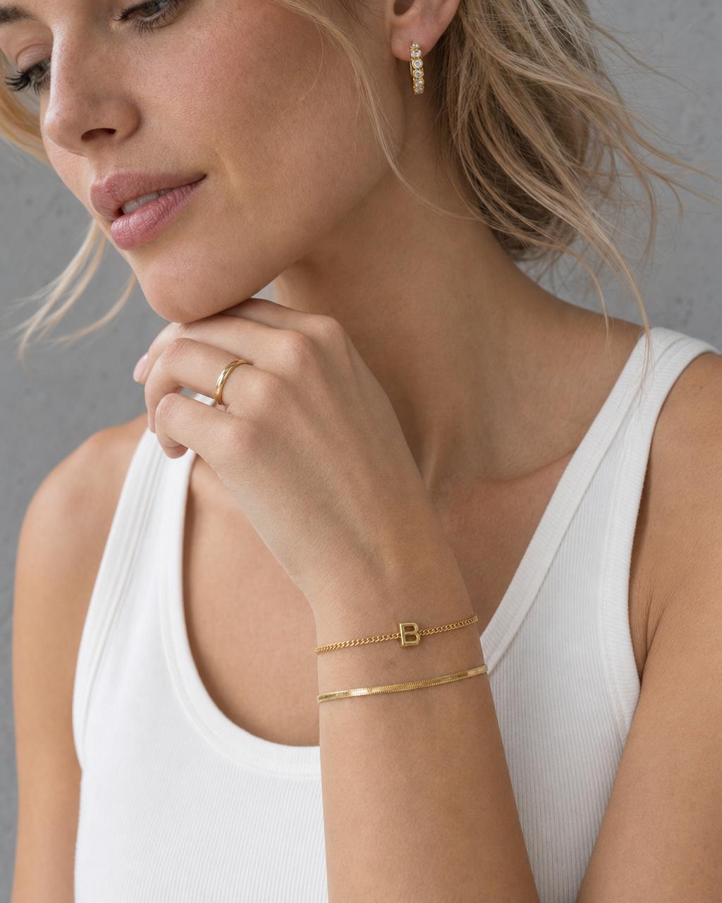 Cove Alphabet Bracelet — Layering / stacking