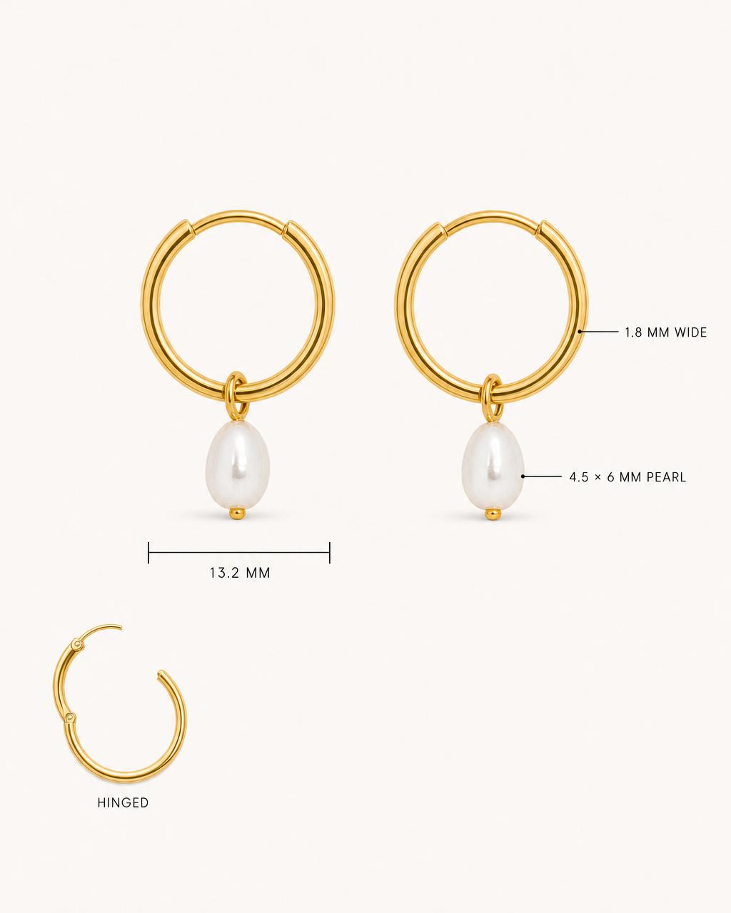 Lune Pearl Huggies Medium — Spec / diagram