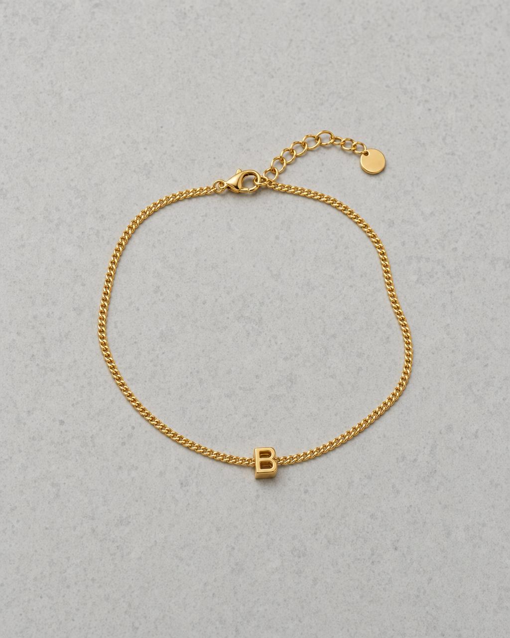 Cove Alphabet Bracelet — Flat lay