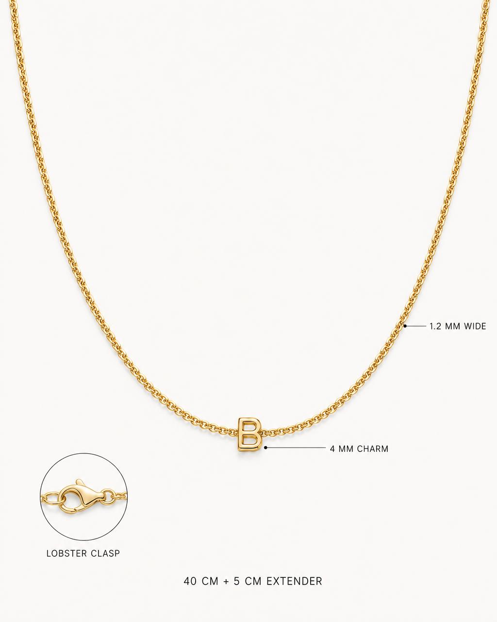 Cove Alphabet Necklace — Spec / diagram