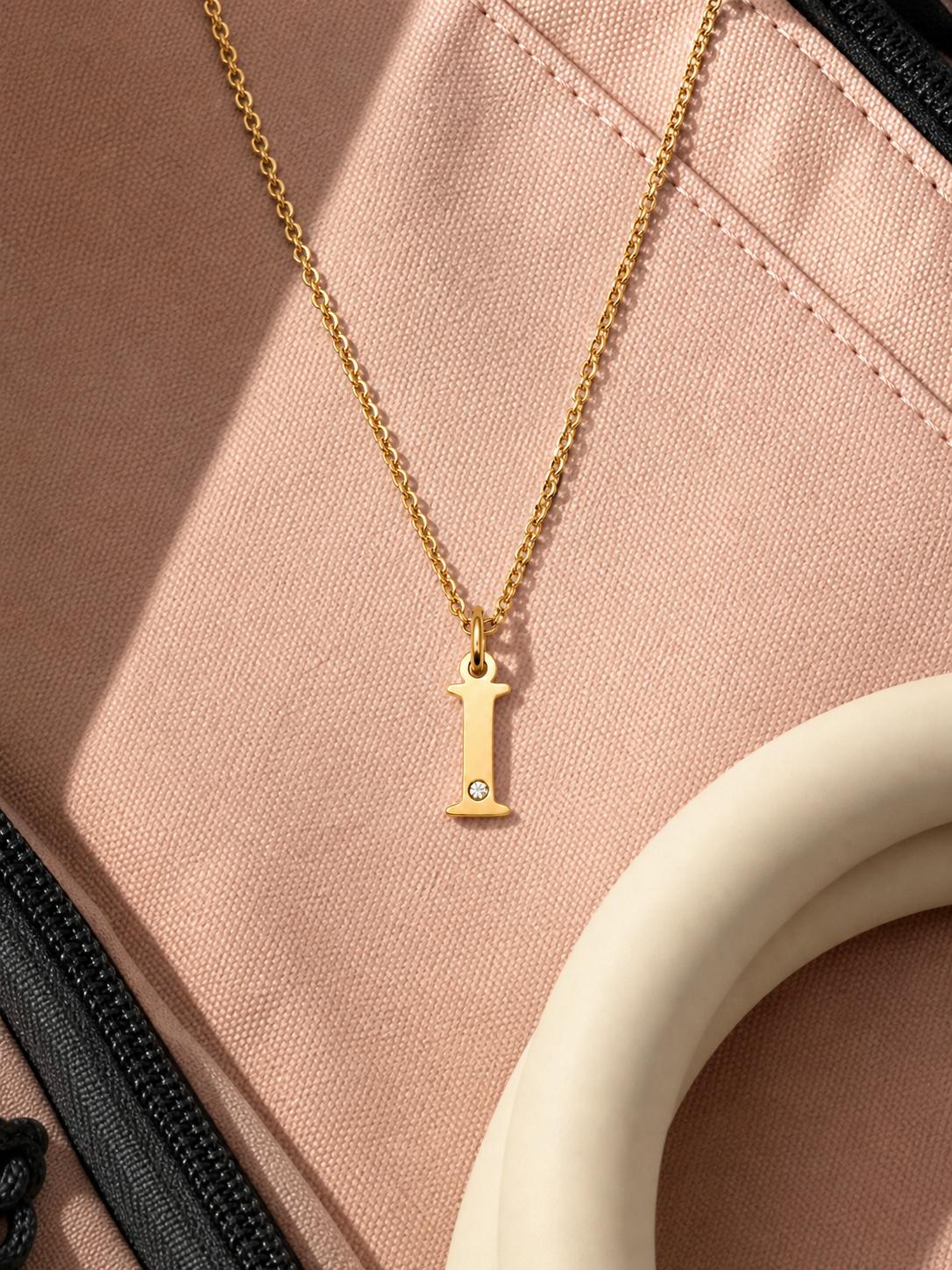 Athleia Initial Necklace with letter I pendant