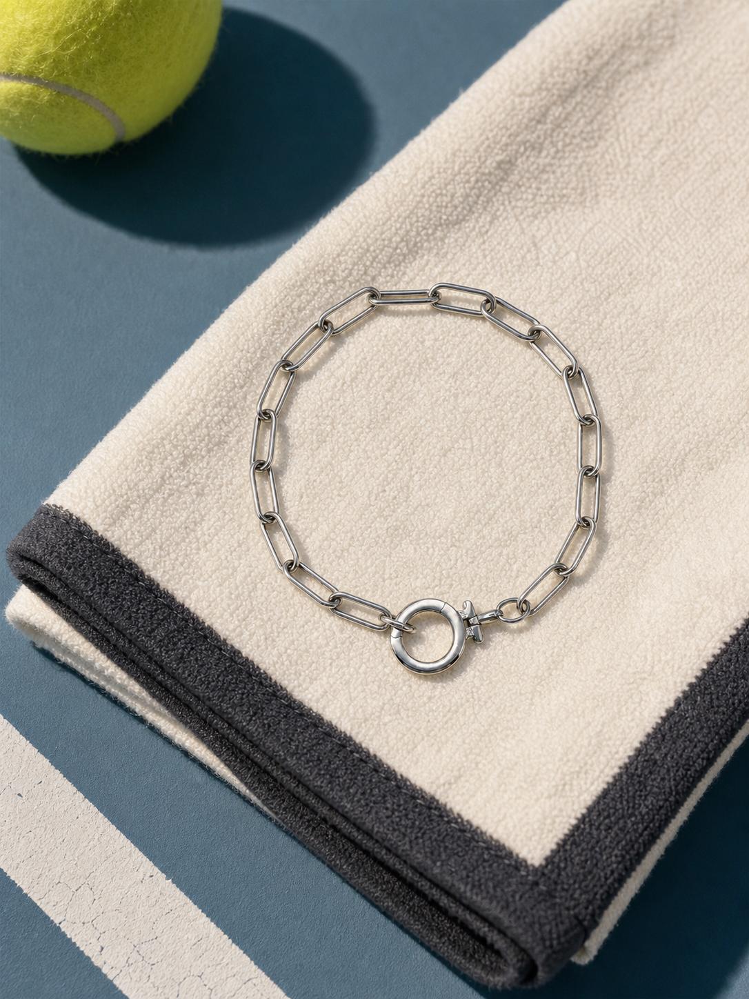 Athleia Link Bracelet in white gold