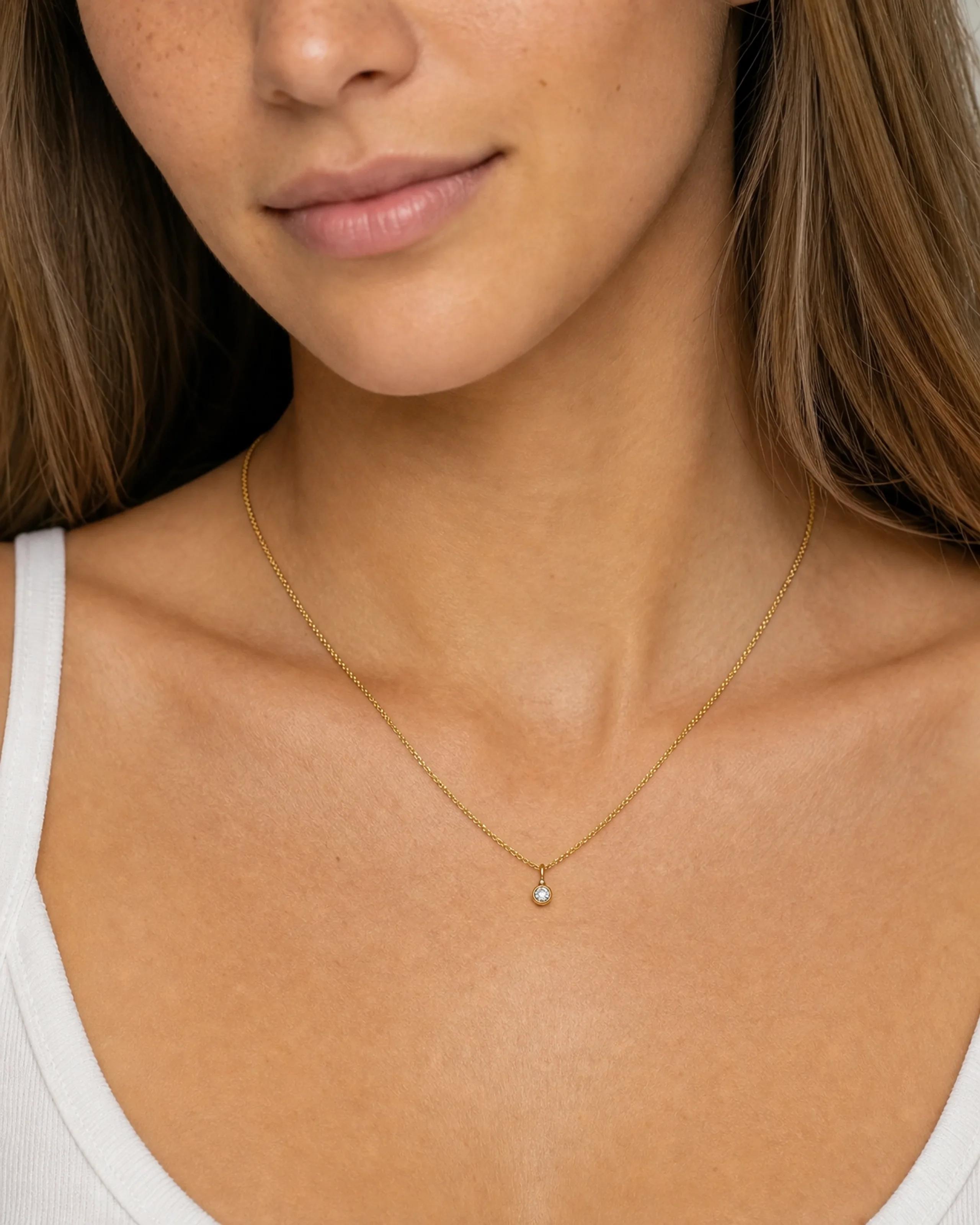 Birthstone Necklace — On-skin scale