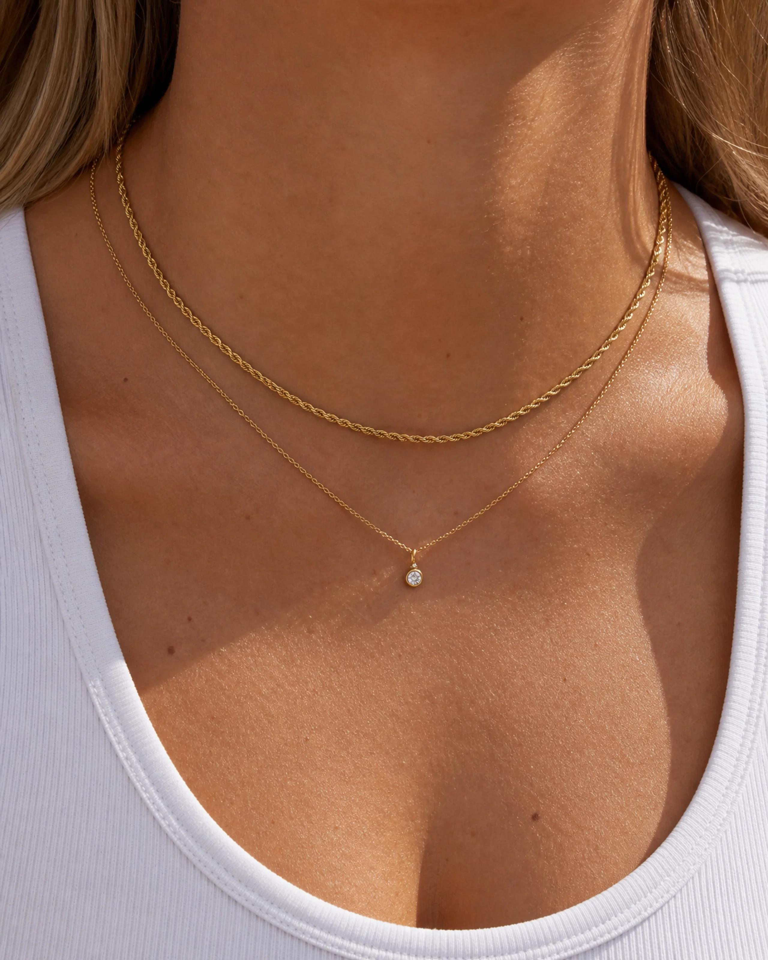 Birthstone Necklace — Stack / layering styling