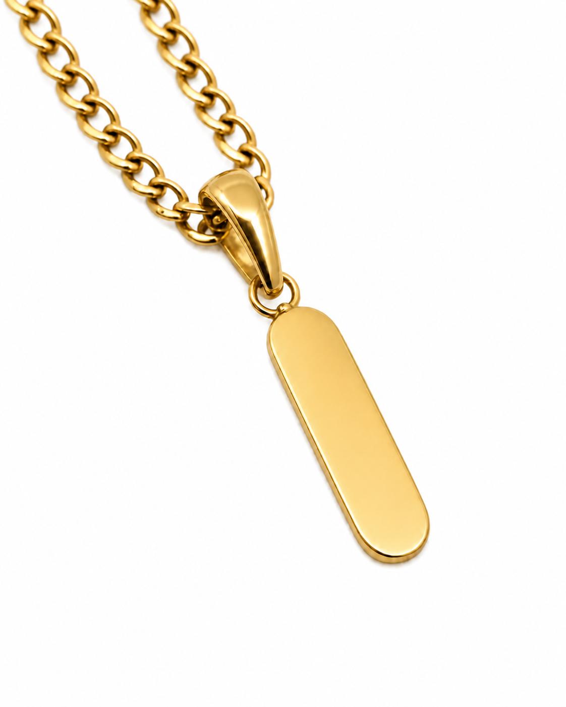 Cuban Bar Pendant Chain 3MM — Macro detail