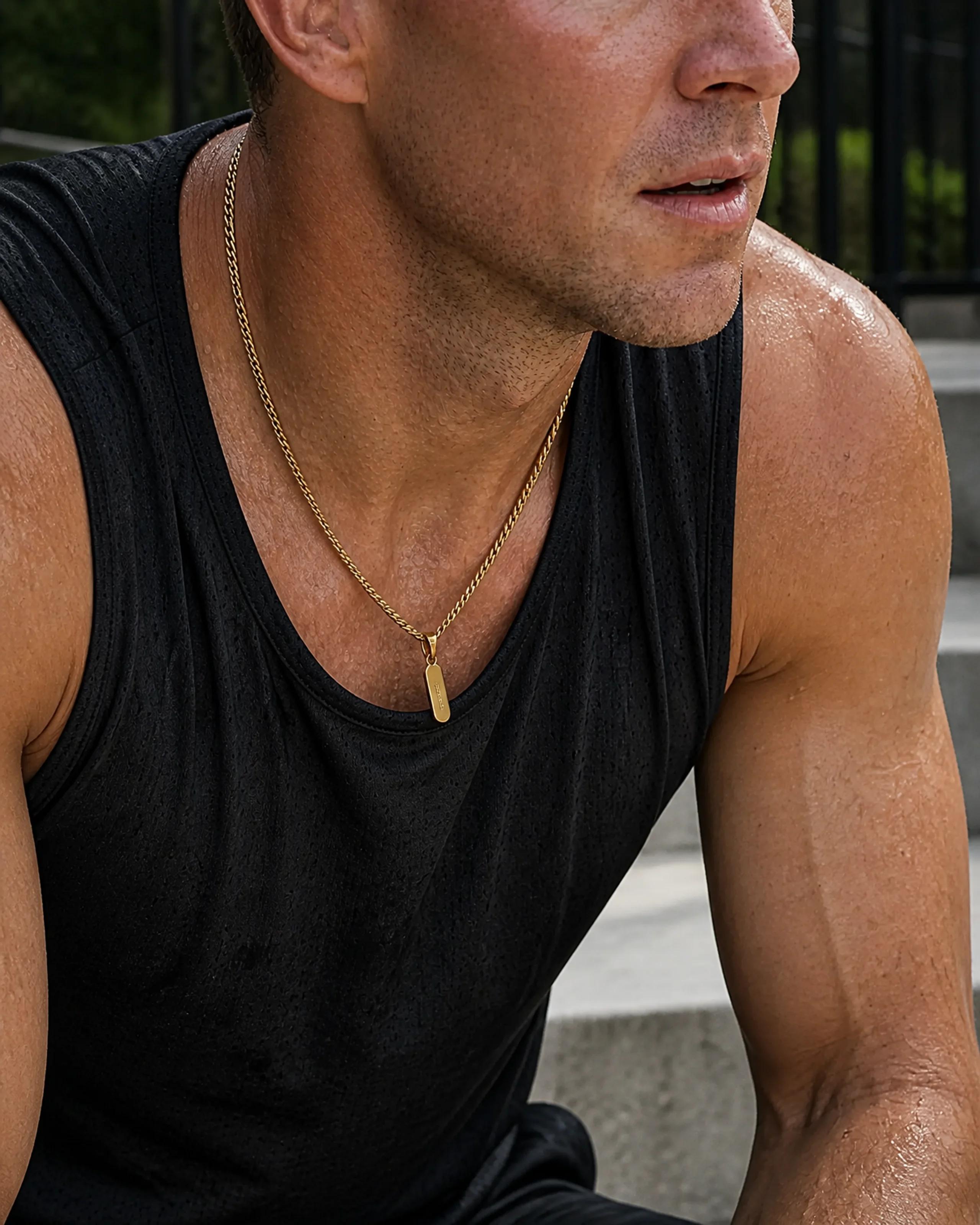 Cuban Bar Pendant Chain 3MM — Waterproof / sweatproof
