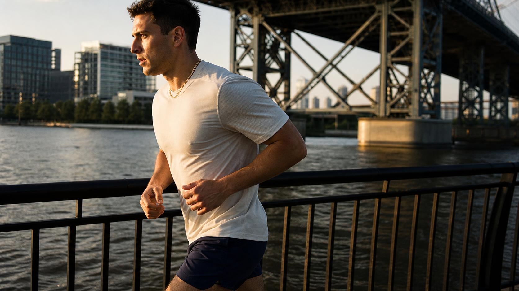 Forge waterfront runner — alternate homepage hero