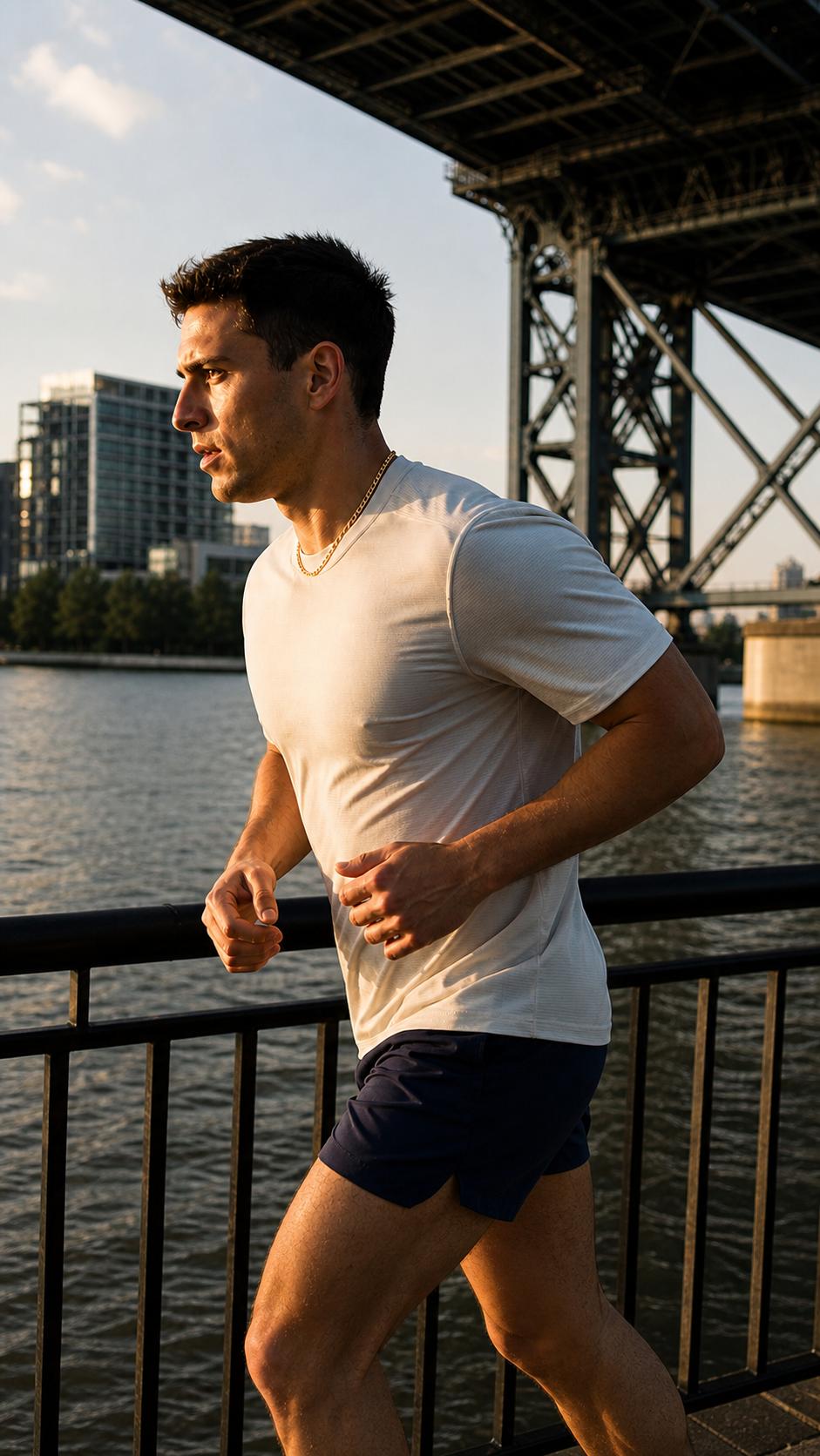 Forge waterfront runner — alternate homepage hero