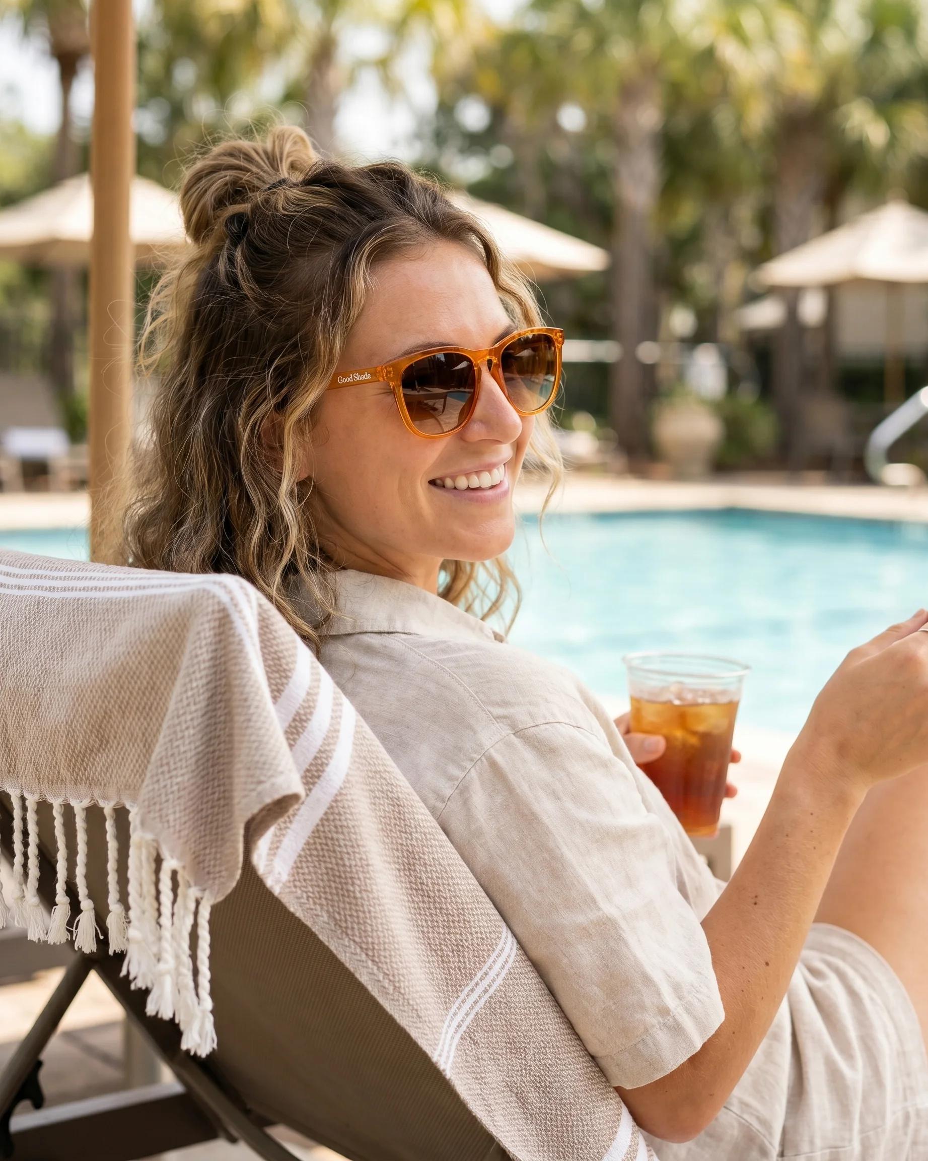 Good Shade sunglasses in a wide outdoor scene