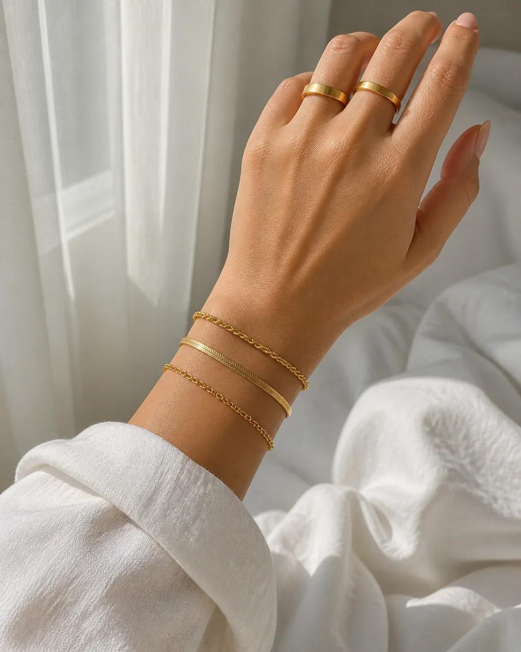 Effortless chic — window-light wrist stack