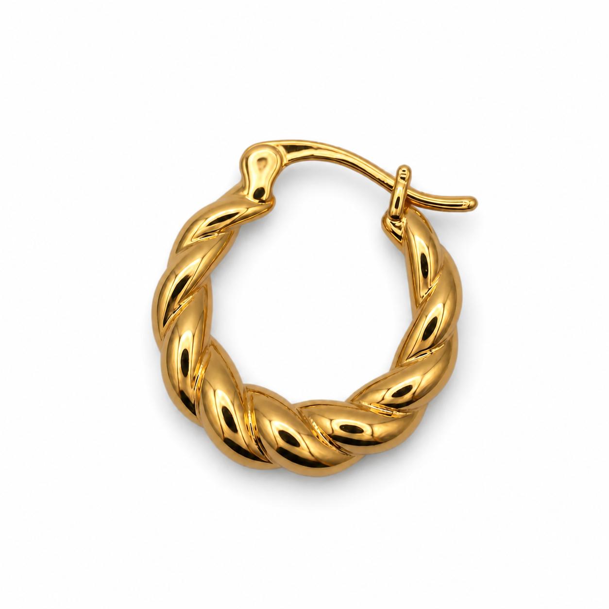 Lune Twisted Hoops — Macro quality