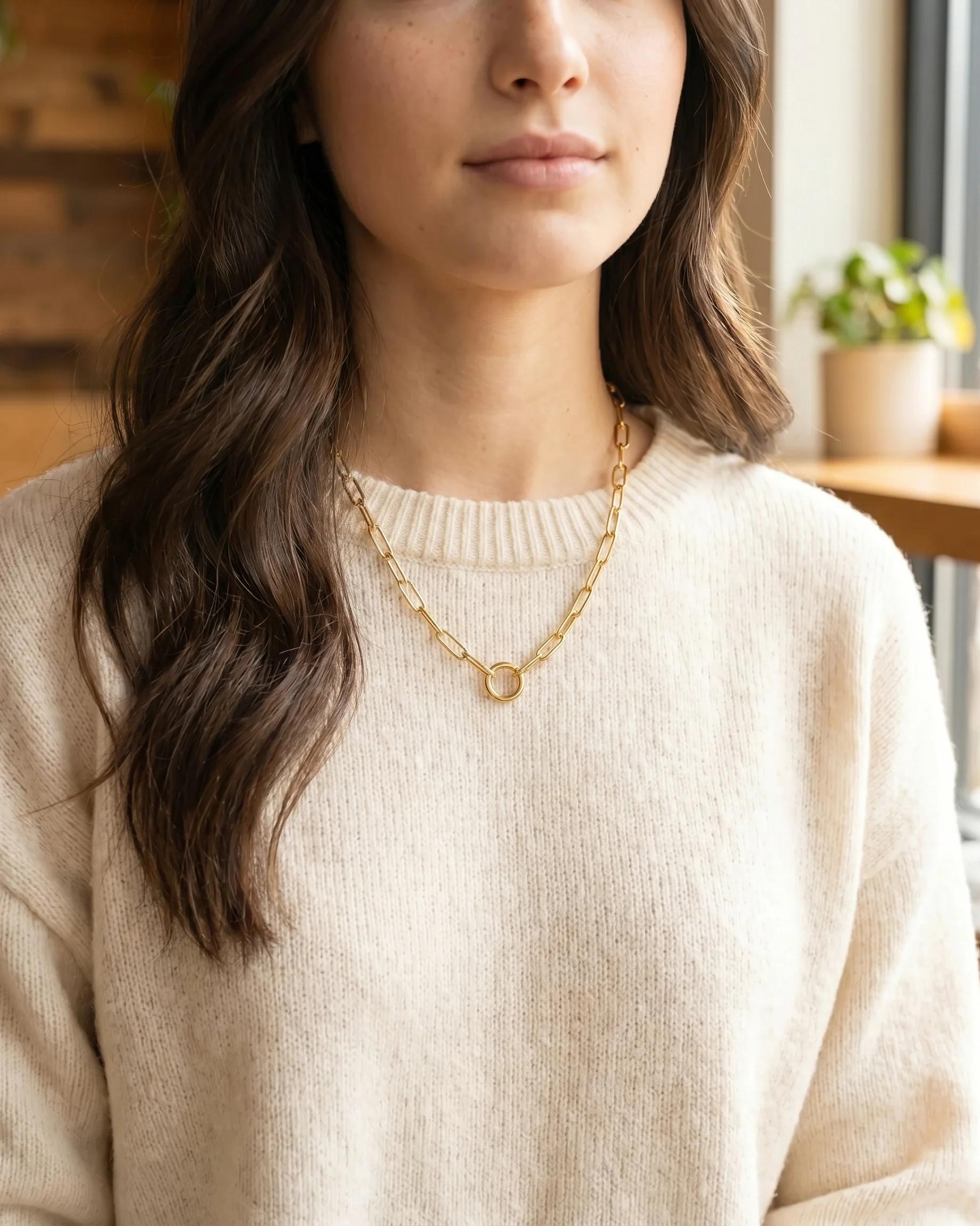 Maren Charm Necklace — Styled model