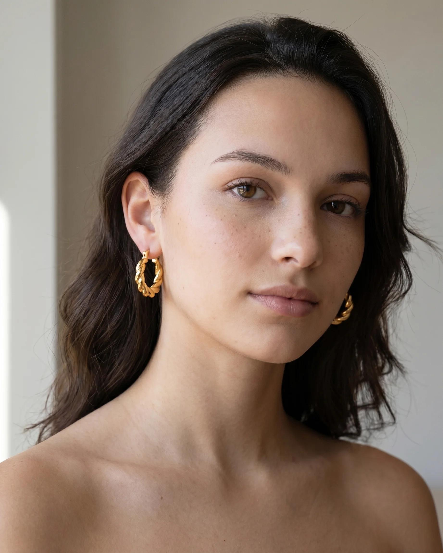 Lune Twisted Hoops Large image 3