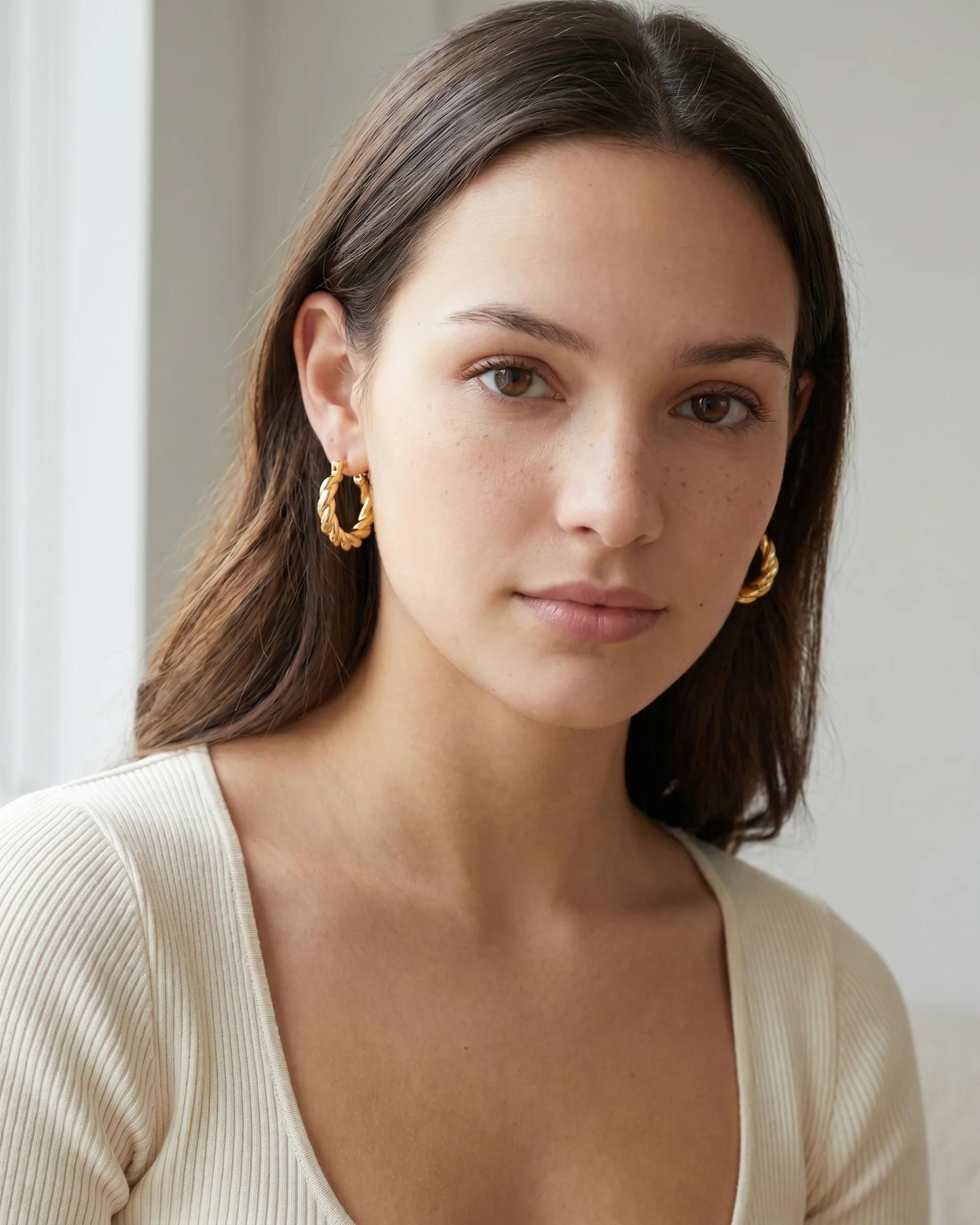 Lune Twisted Hoops Large image 5