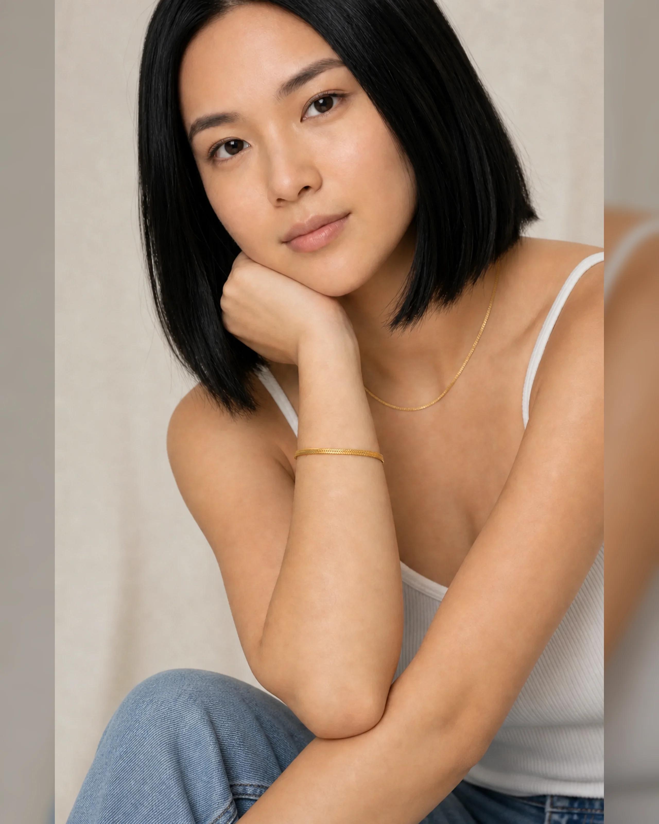 Maren Herringbone Bracelet — Styled model