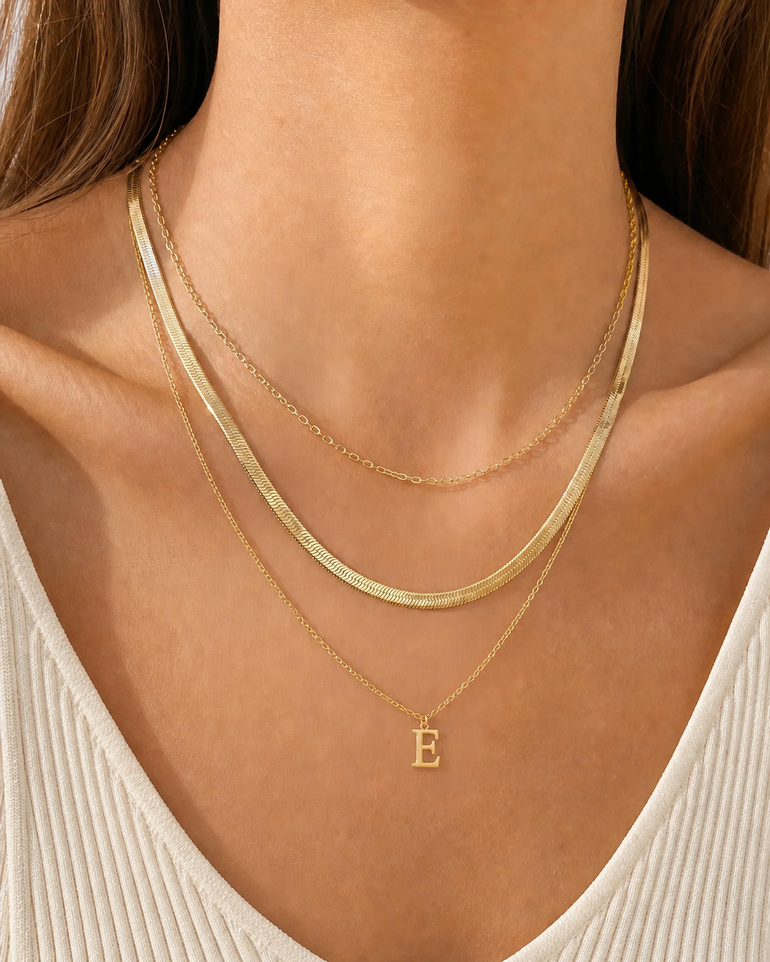 Maren Herringbone Necklace — Layering / stacking
