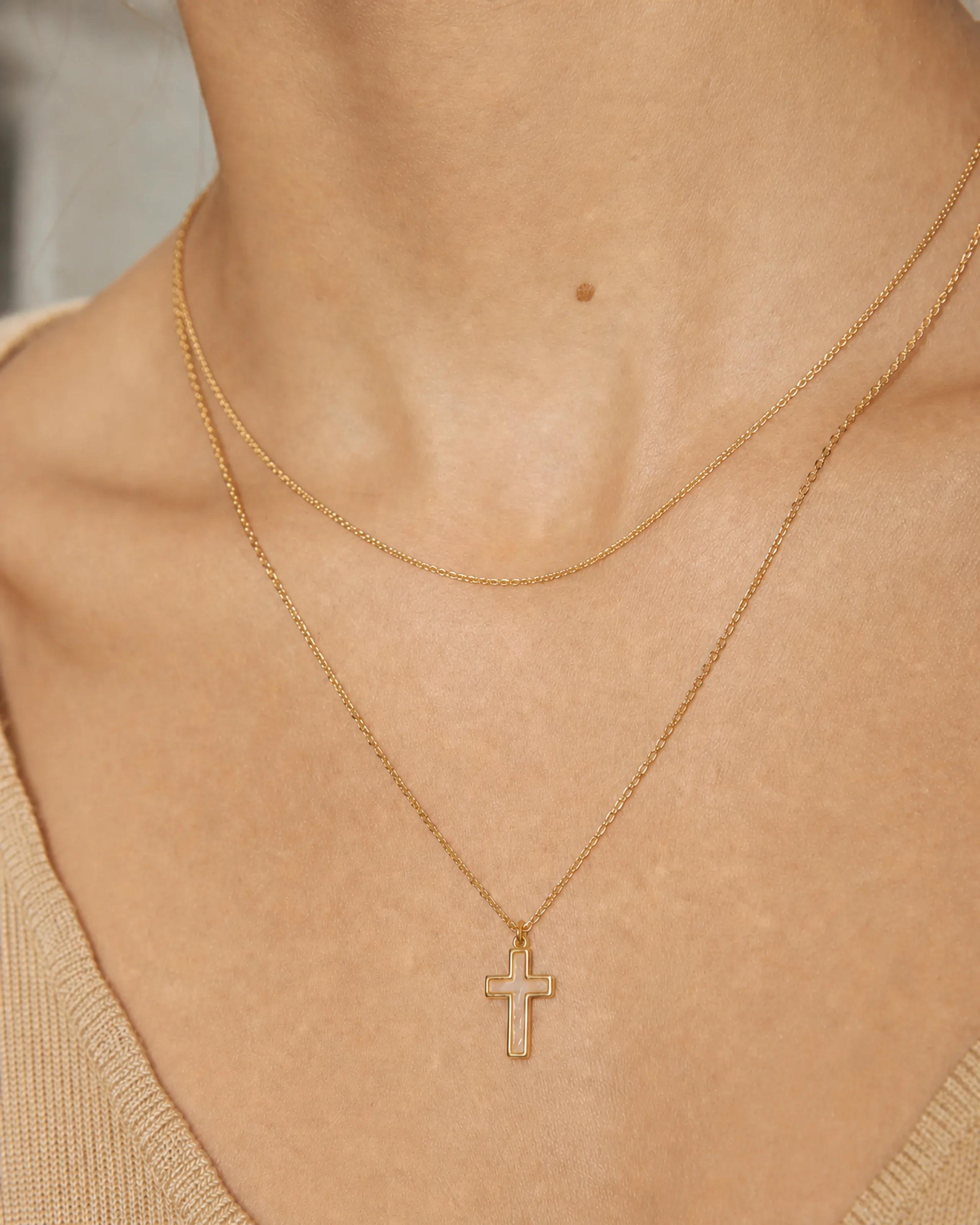 Cove Cross Pendant — Layering / stacking