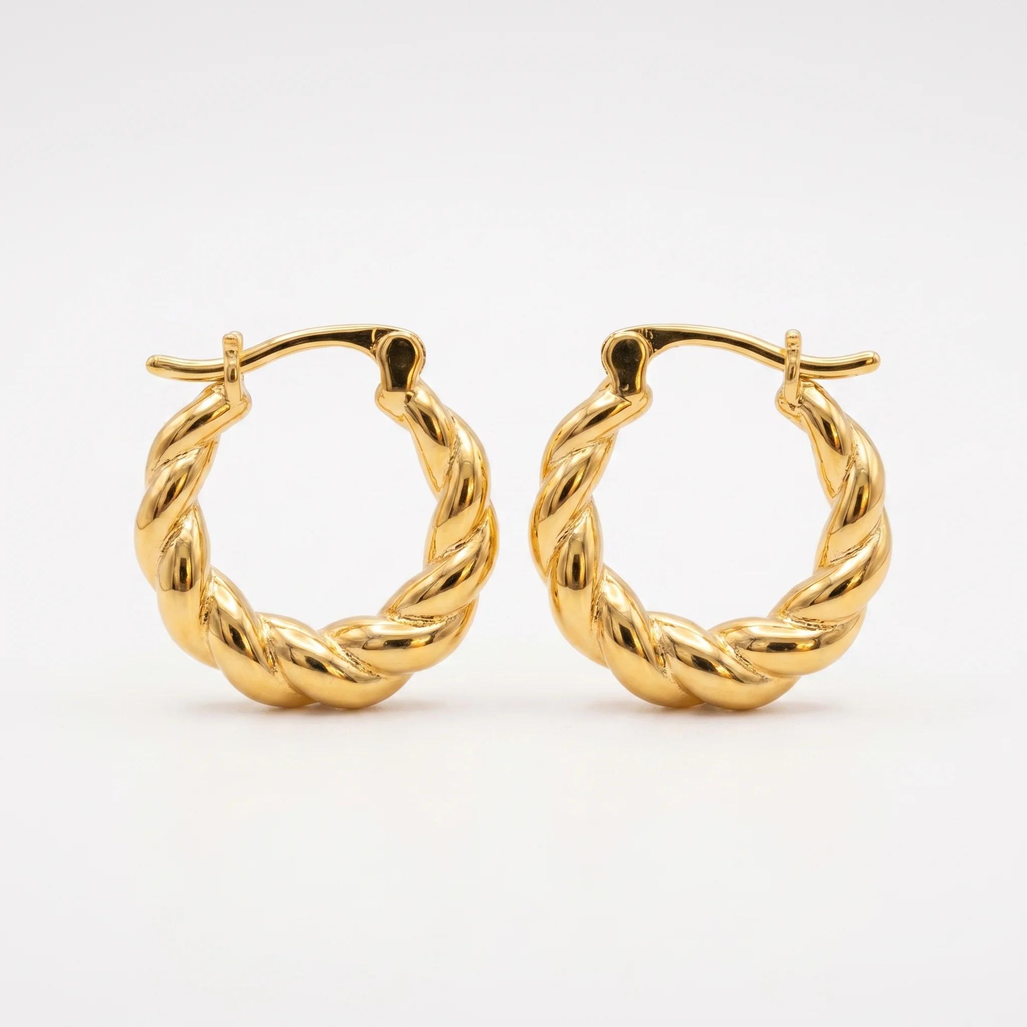 Lune Twisted Hoops Large image 2