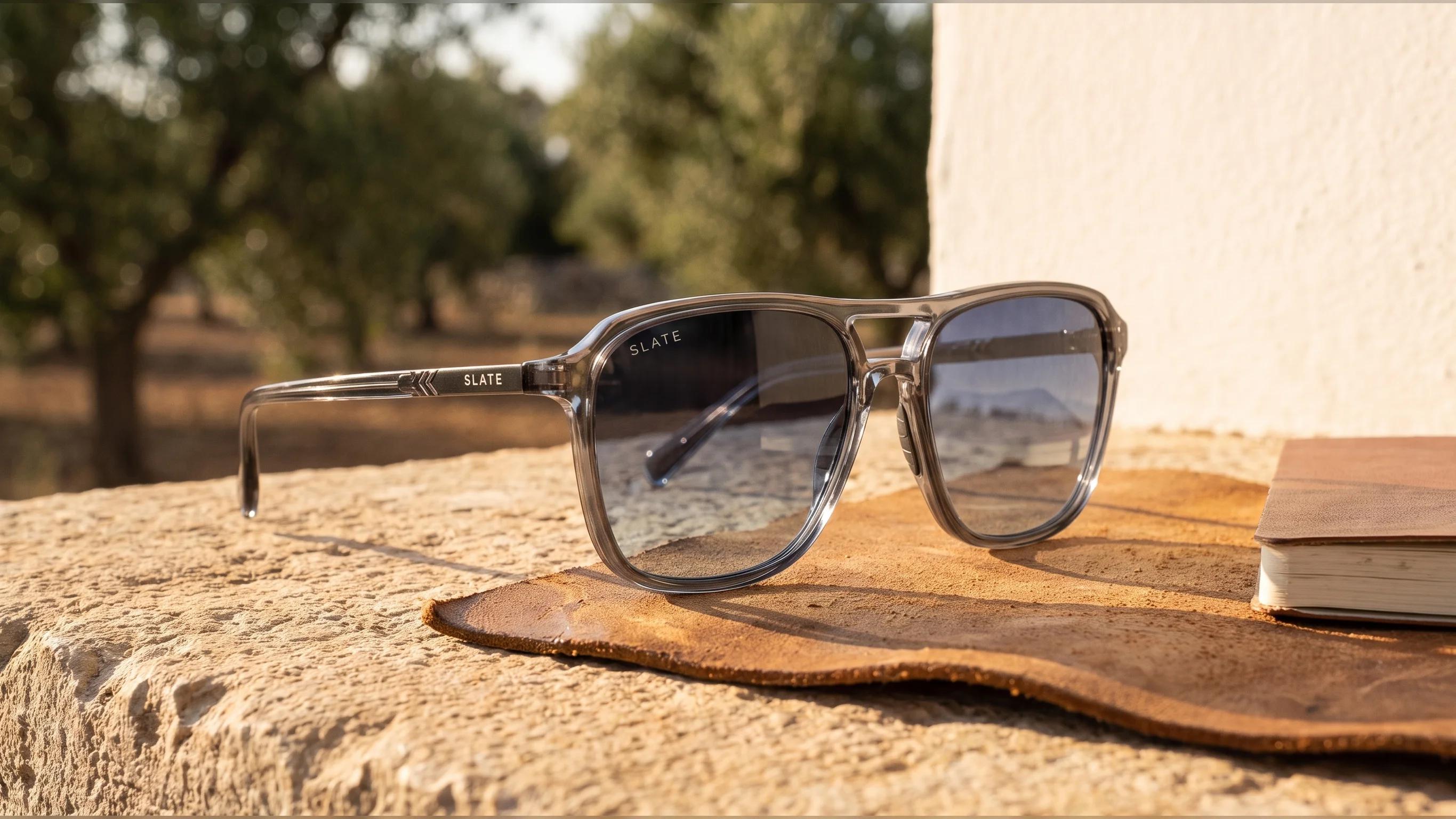 Slate frames in a warm brand-world setting